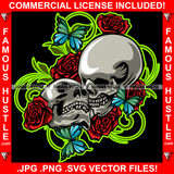 Famous Hustle Skeleton Couple Romantic Dying Together Roses Forever Love Lovers Relationship Family Boyfriend Girlfriend Husband Wife Married Marriage Skull Dead Horror Grunge Art Graphic Design Logo T-Shirt Print Printing JPG PNG SVG Vector Cut File