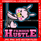 Famous Hustle Your Opinion Of Me Doesn't Define Who I Am Gangster Adorable Female Gangster Pink Teddy Bear Pole Dance Hip Hop Rap Rapper Plug Trap Street Hood Baller Trapper Quote Art Graphic Design Logo T-Shirt Print Printing JPG PNG SVG Vector Cut File