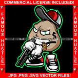 Power Cash Money Bag Dollar Sign Eyes Angry Face Cap Pistol Gun Sneakers Gold Jewelry Hip Hop Rap Plug Trap Street Hood Ghetto Hustler Hustling Famous Hustle Baller Trapper Art Graphic Design Logo T-Shirt Print Printing JPG PNG SVG Vector Cut File