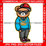 Gangster Cute Teddy Bear SunGlasses Gold Necklace Cap Sneakers Hip Hop Rap Rapper Plug Trap Street Hood Ghetto Swag Thug Hustler Hustling Famous Hustle Baller Trapper Art Graphic Design Logo T-Shirt Print Printing JPG PNG SVG Vector Cut File