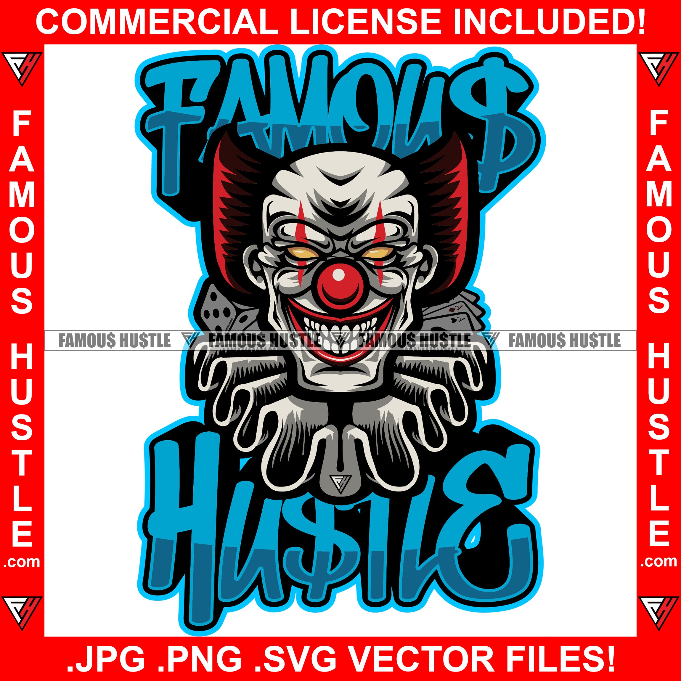 Famous Hustle Mr. Lucky Life Is A Game Clown Face Evil Smile Smiling J –  famoushustle