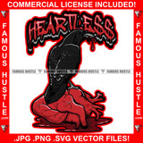 Heartless Dripping Raven Bird Eating Red Human Heart Blood Bloody  Hip Hop Rap Rapper Plug Trap Street Hood Ghetto Swag Thug Hustler Hustling Famous Hustle Baller Trapper Quote Art Graphic Design Logo T-Shirt Print Printing JPG PNG SVG Vector Cut File