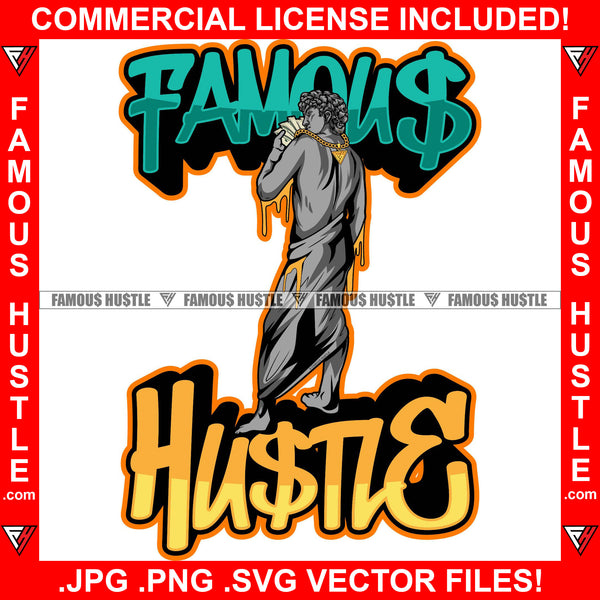 Famous Hustle Gangster Street Man Statue Drrpping Cash Money Bundles G ...