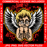 Stay True Crying Gangster Angel Wings Statue Heartbroken White Eyes Tears Graffiti Tattoo Hip Hop Rap Boss Drip Plug Trap Hood Thug Gang Street Mafia Mob Cartoon Famous Hustle Art Graphic Design Logo T-Shirt Print Printing JPG PNG SVG Vector Cut File