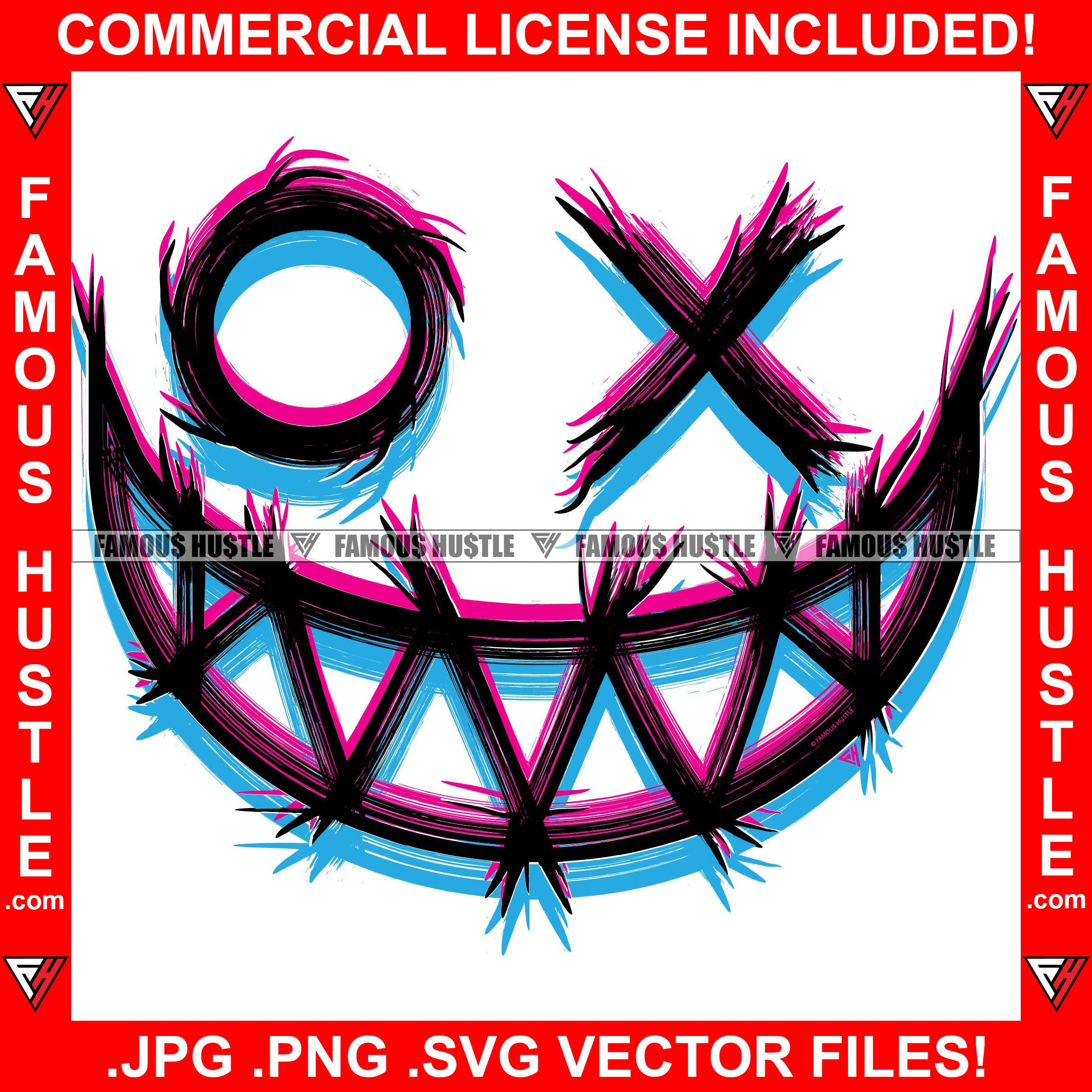 Smiling Cross Eye Face Sharp Teeth Hip Hop Rap Rapper Plug Trap Street ...