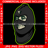 Gangster President Ben Franklin Black Ski Mask Get Active Gang Hip Hop Rap Trap Street Hood Ghetto Thug Hustler Hustling Famous Hustle Art Graphic Design Logo T-Shirt Print Printing JPG PNG SVG Vector Cut File