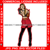 I'm Street So Look Both Ways Before You Cross Me Sexy Woman Tattooed Lady Machine Gun Cigarette Drugs Hip Hop Rap Rapper Plug Trap Street Hood Famous Hustle Baller Trapper Art Graphic Design Logo T-Shirt Print Printing JPG PNG SVG Vector Cut File