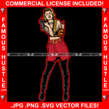 I'm Street So Look Both Ways Before You Cross Me Sexy Woman Tattooed Lady Machine Gun Cigarette Drugs Hip Hop Rap Rapper Plug Trap Street Hood Famous Hustle Baller Trapper Art Graphic Design Logo T-Shirt Print Printing JPG PNG SVG Vector Cut File