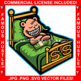 Famous Hustle Drugs Teddy Bear Scar Stitches In Bed Eyes Wide Open Holding Cash Money Hip Hop Rap Plug Trap Street Hood Ghetto Thug Hustler Hustling Famous Hustle Art Graphic Design Logo T-Shirt Print Printing JPG PNG SVG Vector Cut File