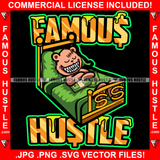 Famous Hustle Drugs Teddy Bear Scar Stitches In Bed Eyes Wide Open Holding Cash Money Hip Hop Rap Plug Trap Street Hood Ghetto Thug Hustler Hustling Famous Hustle Quote Art Graphic Design Logo T-Shirt Print Printing JPG PNG SVG Vector Cut File