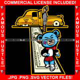 Rich Hustle Gangster Teddy Bear Walking $100 Dollar Bill Cash Money Carpet Luxury Gold Car Hip Hop Rap Plug Trap Street Hood Ghetto Swag Hustler Hustling Drip Savage Boss Famous Hustle Quote Art Graphic Design Print Printing Vector SVG Cut File
