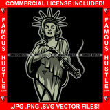 Sexy Lady Statue Of Liberty Holding Shotgun Gun Freedom Military Gun Rights 2nd Amendment Tattoo Hip Hop Rap Hustler Boss Drip Swag Plug Trap Hood Thug Gang Street Famous Hustle Art Graphic Design Logo T-Shirt Print Printing JPG PNG SVG Vector Cut File