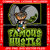 Famous Hustle Gangster Robbery Cash Money Bundle Stairs From Locker Safe Head Bandanna SunglassesGold Jewelry Hip Hop Rap Hustler Hustling Quote Art Graphic Design Logo T-Shirt Print Printing JPG PNG SVG Vector Cut File