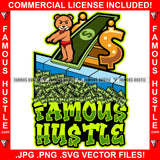 Famous Hustle Gangster Teddy Bear Cash Money Swimming Pool Ready For Jump Plug Trap Street Hood Ghetto Swag Thug Hustler Hustling Drip Rich Quote Art Graphic Design Logo T-Shirt Print Printing JPG PNG SVG Vector Cut File