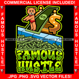 Famous Hustle Gangster Teddy Bear Cash Money Swimming Pool Ready For Jump Plug Trap Street Hood Ghetto Swag Thug Hustler Hustling Drip Rich Quote Art Graphic Design Logo T-Shirt Print Printing JPG PNG SVG Vector Cut File