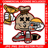 Famous Hustle Cash Money Bag Cross Eyes Winner Gold Trophy Helment Football Sneakers Hip Hop Rap Plug Trap Street Hood Ghetto Swag Thug Hustler Hustling Baller Trapper Art Graphic Design Logo T-Shirt Print Printing JPG PNG SVG Vector Cut File