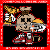 Famous Hustle Cash Money Bag Cross Eyes Winner Gold Trophy Helment Football Sneakers Hip Hop Rap Plug Trap Street Hood Ghetto Swag Thug Hustler Hustling Baller Trapper Art Graphic Design Logo T-Shirt Print Printing JPG PNG SVG Vector Cut File