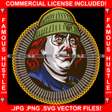 Original Gangster President Ben Franklin Joker Face Winter Knit Hat Robber Cap Hip Hop Rap Rapper Plug Trap Street Hood Ghetto Swag Thug Hustling Drip Savage Gangsta Famous Hustle Rich Art Graphic Design Print Printing Vector SVG Cut File