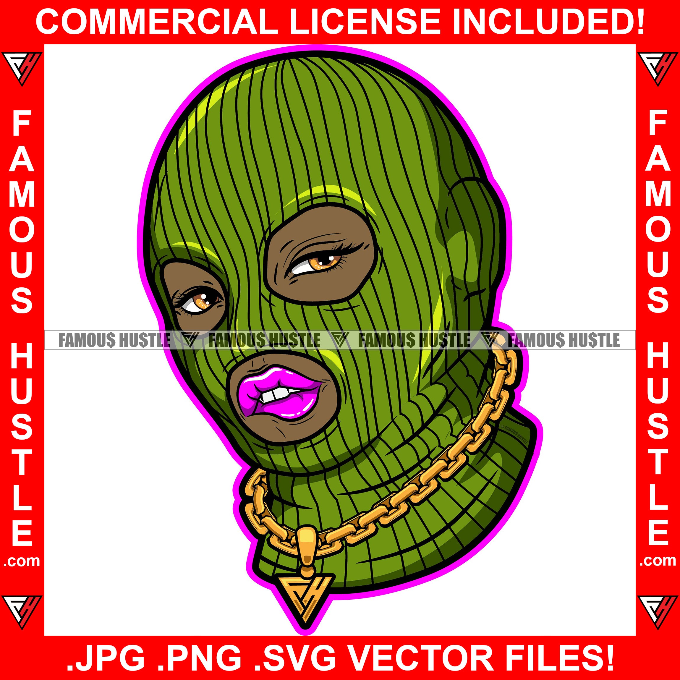 Money Chaser Gangster Wearing Ski Mask Gold Machine Gun Luxury Cash Ba –  famoushustle