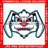 Beast Mode Horror Face Stitch Mouth Red Eyes Ears Hip Hop Rap Rapper Plug Trap Street Hood Ghetto Thug Hustler Hustling Famous Hustle Art Graphic Design Logo T-Shirt Print Printing JPG PNG SVG Vector Cut File