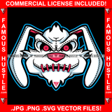 Beast Mode Horror Face Stitch Mouth Red Eyes Ears Hip Hop Rap Rapper Plug Trap Street Hood Ghetto Thug Hustler Hustling Famous Hustle Art Graphic Design Logo T-Shirt Print Printing JPG PNG SVG Vector Cut File