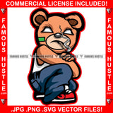 The Hustle Dont Sleep Gangster Teddy Bear White Eyes Mean Face Marijuana Cigarette Smoke Sneakers Hip Hop Rap Plug Hustling Trap Trapper Art Graphic Design Logo T-Shirt Print Printing JPG PNG SVG Vector Cut File