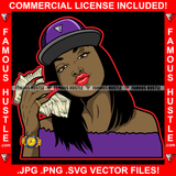 Sexy Gangster Black Lady Female Cash Money Long Nails Dress Cap Gold Jewelry Watch Mean Face Tattoo Hip Hop Rap Plug Trap Street Hood Ghetto Hustler Hustling Drip Rich Thug Famous Hustle Art Graphic Design Logo Print Printing Vector SVG Cut File