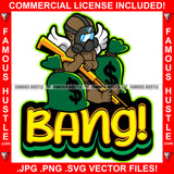 Bang! Baby Angel Wings Gas Mask Gold Machine Gun Cash Money Bags Hip Hop Rap Rapper Plug Trap Street Hood Ghetto Swag Thug Hustler Hustling Famous Hustle Baller Trapper Quote Art Graphic Design Logo T-Shirt Print Printing JPG PNG SVG Vector Cut File