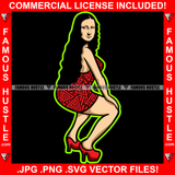 Famous Hustle Gangster Mona Lisa Sexy Lady Hot Dress Sexy Pose Hip Hop Rap Rapper Plug Trap Street Rapper Dope Baller Trapper Hustling Flex Dripping Art Graphic Design Logo T-Shirt Print Printing JPG PNG SVG Vector Cut File