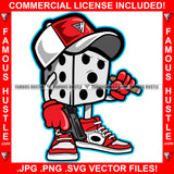 Famous Hustle Gangster Angry Dice Cartoon Character Pistol Gun Cigar Tattoo Hip Hop Rap Hustler Boss Drip Swag Plug Trap Hood Thug Gang Street Mafia Mob Trapper Art Graphic Design Logo T-Shirt Print Printing JPG PNG SVG Vector Cut File