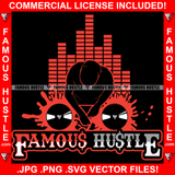 Famous Hustle Vinyl Record Album Music DJ Drip Retro Vintage Disc Jockey Hip Hop Rap Trap Street Hustler Scratching Turntable Retro Vintage Music Player Audio Quote Art Graphic Design Logo T-Shirt Print Printing JPG PNG SVG Vector Cut File
