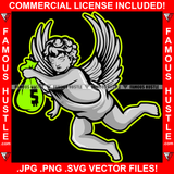 Famous Hustle Dripping Gangster Angel Wings Statue Cash Money Green Bag Tattoo Hip Hop Rap Rapper Plug Trap Street Hood Ghetto Thug Hustler Hustling Drip Boss Art Graphic Design Logo T-Shirt Print Printing JPG PNG SVG Vector Cut File