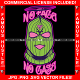 No Face No Case Gangster Ski Mask Halo Machine Guns Gang Member Hip Hop Rap Rapper Plug Trap Street Hood Ghetto Swag Thug Hustler Hustling Flex Drip Famous Hustle Quote Art Graphic Design Logo T-Shirt Print Printing JPG PNG SVG Vector Cut File