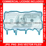 So Icey $100 Dollar Bill Money Frozen In Ice Hip Hop Rap Rapper Plug Trap Street Hood Ghetto Swag Thug Hustler Hustling Famous Hustle Baller Trapper Art Graphic Design Logo T-Shirt Print Printing JPG PNG SVG Vector Cut File