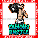 Famous Hustle Gangster White Man Tape Recorder Saggy Pant Tattoo Finger Sign Hip Hop Rap Rapper Plug Trap Street Hood Ghetto Swag Thug Hustler Hustling Baller Trapper Quote Art Graphic Design Logo T-Shirt Print Printing JPG PNG SVG Vector Cut File