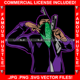 Famous Hustle Gangster Gang Member Man Green Bandanna Mask Machine Gun Hand Sign Trap Street Hustler Rapper Dope Baller Trapper Hustling Flex Dripping Dope Art Graphic Design Logo T-Shirt Print Printing JPG PNG SVG Vector Cut File