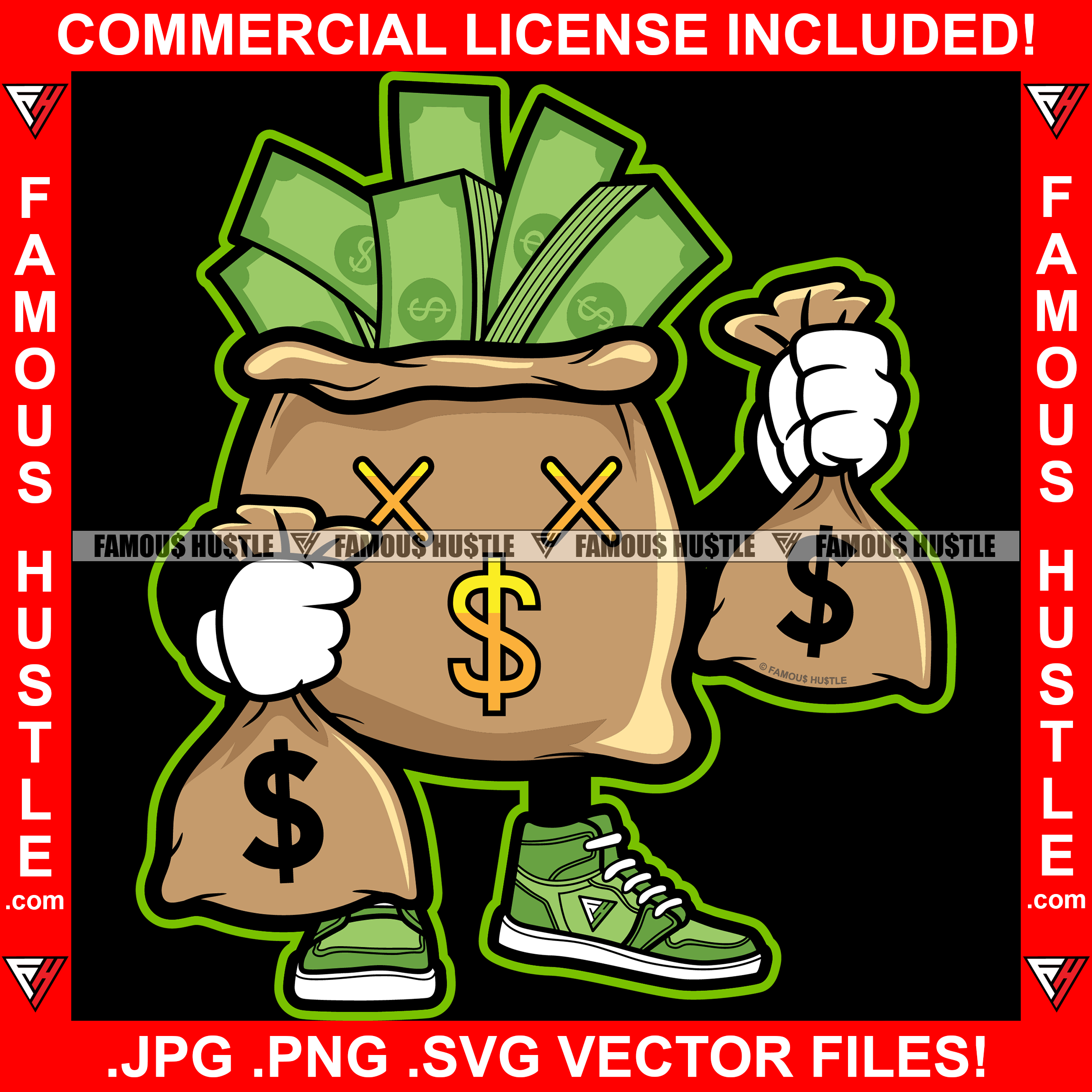 Get Every Dollar Bag Cash Money Bag Cross Eyes Dollar Sign Cap Cash Mo ...