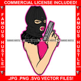 Target Locked Sexy Gangster White Lady Female Black Ski Mask Pistol Gun Red Lips Hip Hop Rap Rapper Plug Trap Street Hood Ghetto Swag Thug Hustler Hustling Famous Hustle Art Graphic Design Logo T-Shirt Print Printing JPG PNG SVG Vector Cut File