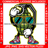 Blessed Forever Deadly Weapon Bomb Cartoon Character Sunglasses Sneakers Hip Hop Rap Plug Trap Street Hood Ghetto Swag Thug Hustler Hustling Famous Hustle Baller Trapper Art Graphic Design Logo T-Shirt Print Printing JPG PNG SVG Vector Cut File
