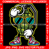 Blessed Forever Deadly Weapon Bomb Cartoon Character Sunglasses Sneakers Hip Hop Rap Plug Trap Street Hood Ghetto Swag Thug Hustler Hustling Famous Hustle Baller Trapper Art Graphic Design Logo T-Shirt Print Printing JPG PNG SVG Vector Cut File