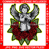 Only God Street Demon Gangster Angel Statue Wings Thank You Hands Red Roses Hip Hop Rap Plug Trap Street Hood Ghetto Swag Thug Hustler Hustling Famous Hustle Baller Trapper Art Graphic Design Logo T-Shirt Print Printing JPG PNG SVG Vector Cut File