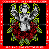 Only God Street Demon Gangster Angel Statue Wings Thank You Hands Red Roses Hip Hop Rap Plug Trap Street Hood Ghetto Swag Thug Hustler Hustling Famous Hustle Baller Trapper Art Graphic Design Logo T-Shirt Print Printing JPG PNG SVG Vector Cut File