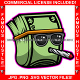 $100 Bill Money Cash Bundle Sunglasses Smoking Cigar Smoke Tattoo Hip Hop Rap Hustler Drip Trap Hood Thug Street Mafia Mob Ghetto Famous Hustle Art Graphic Design Logo T-Shirt Print Printing JPG PNG SVG Vector Cut File