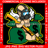 Bang! White Baby Angel Wings Gas Mask Gold Machine Gun Cash Money Bags Hip Hop Rap Rapper Plug Trap Street Hood Ghetto Swag Thug Hustler Hustling Famous Hustle Baller Trapper Art Graphic Design Logo T-Shirt Print Printing JPG PNG SVG Vector Cut File