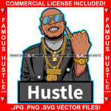 Hustle Gangster Bald Mean Face Man Gold Glasses Jewelry Lock Savage Plug Necklace Hip Hop Rap Rapper Plug Trap Street Hood Ghetto Swag Thug Hustling Famous Baller Trapper Quote Art Graphic Design Logo T-Shirt Print Printing JPG PNG SVG Vector Cut File