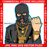 Watch My Shine Gangster Mean Face Man Ski Mask Gold Glasses Jewelry Lock Savage Plug Necklace Hip Hop Rap Plug Trap Street Hood Ghetto Swag Thug Famous Baller Trapper Art Graphic Design Logo T-Shirt Print Printing JPG PNG SVG Vector Cut File