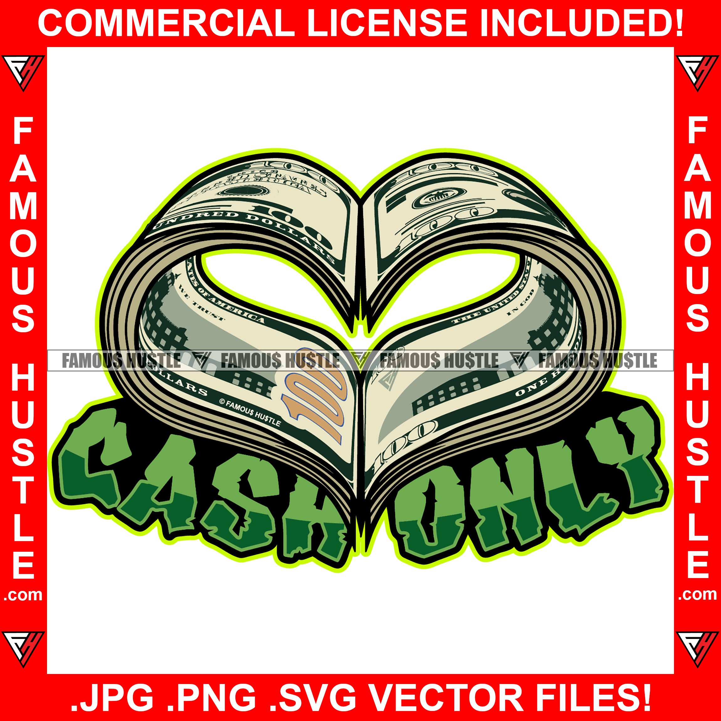 Cash Only Dollar Money Heart Hip Hop Rap Rapper Plug Trap Street Hood ...
