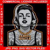 Famous Hustle Sexy Gangster Woman Full Body Tattoo Female Lady Trending Designer Fashion 1950's 50's Retro Vintage Plug Trap Hood Thug Gang Street Tattoo Hip Hop Rap Hustler Art Graphic Design Logo T-Shirt Print Printing JPG PNG SVG Vector Cut File