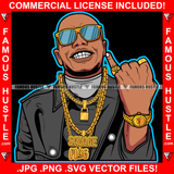 Hustle Gangster Bald Mean Face Man Gold Glasses Jewelry Lock Savage Plug Necklace Hip Hop Rap Rapper Plug Trap Street Hood Ghetto Swag Thug Hustling Famous Baller Trapper Art Graphic Design Logo T-Shirt Print Printing JPG PNG SVG Vector Cut File