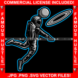 Famous Hustle Astronaut In Outer Space Suit Playing Basketball With Moon Hip Hop Rap Rapper Plug Trap Street Hood Ghetto Swag Thug Hustler Hustling Baller Trapper Art Graphic Design Logo T-Shirt Print Printing JPG PNG SVG Vector Cut File